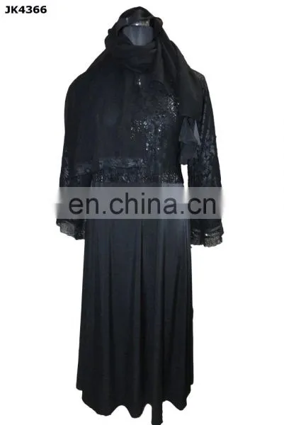 Designer Floral Printed Dubai Burkha With Black Diamond Stone Work / Casual Occasion Wear Abaya (dubai Abaya 2017) photo-5