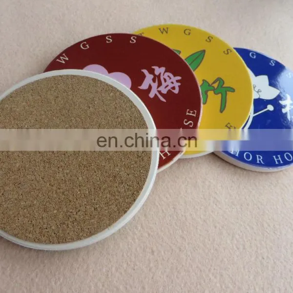 Waterproof Porcelain Coaster With Cork, Custom Design Round Ceramic Coaster photo-4