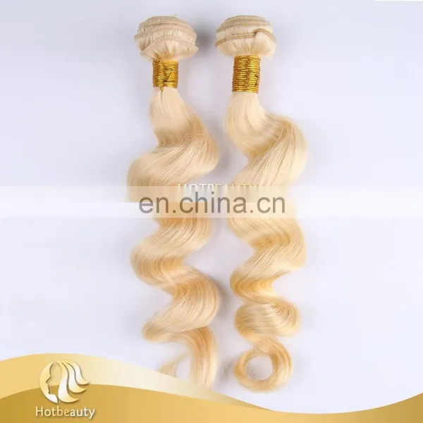 613# Blonde Color Virgin Human Loose Wave Remy Russian Hair Weave no Shedding no Tangle photo-2