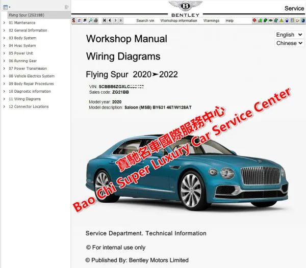 Bentley Bentayga FlyingSpur Continental Mulsanne Workshop Service Manual Wiring Diagram photo-2