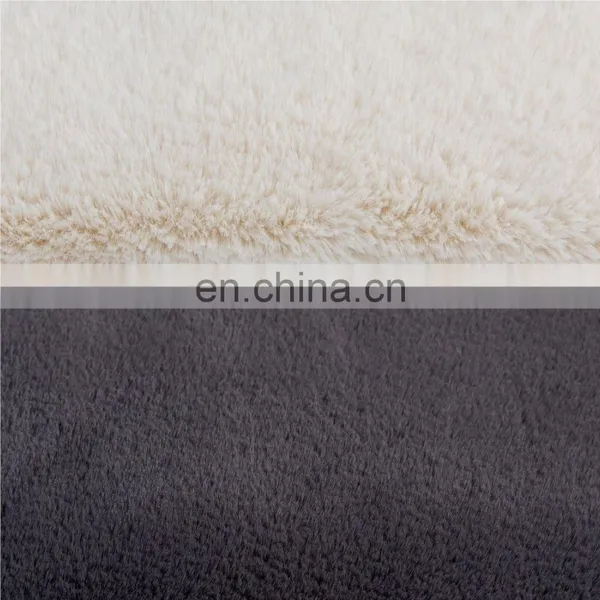 Long Fiber Plush 100% Polyester Standard White Faux Rabbit Fur Rug photo-3
