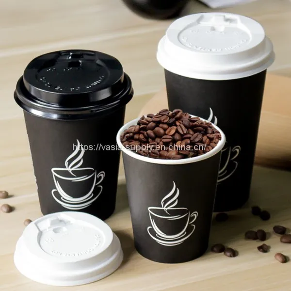 Black Takeaway Coffee Cup Disposable Paper Coffee Cups