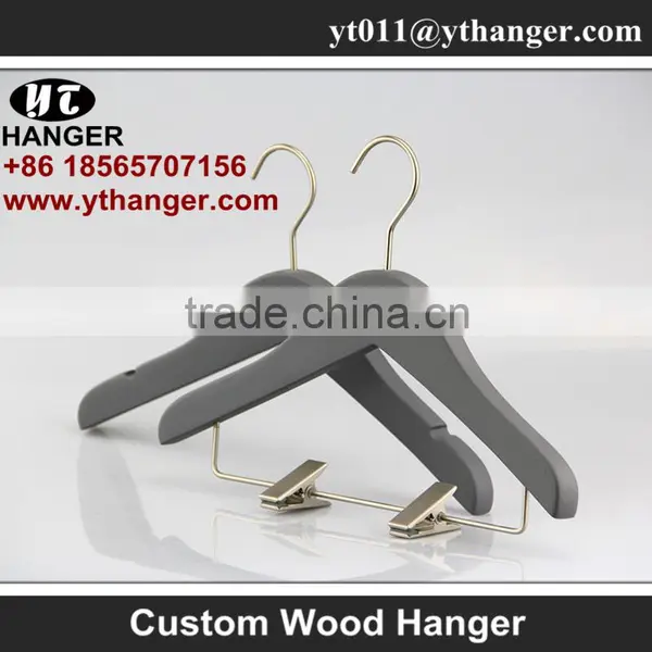 IMY-170 Gray Wooden Children Top Hangers for Cloth photo-4