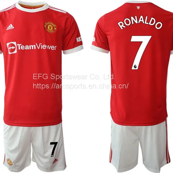 2021/22 Season Manchester United #7 Ronaldo Home Jersey&Shorts