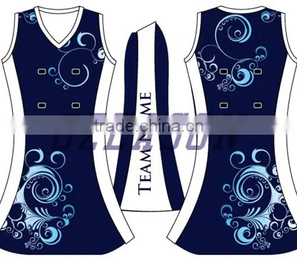 2016 Lastest Design Custom Sexy Ladies Netball Uniforms Bodysuit, Netball Dress photo-2