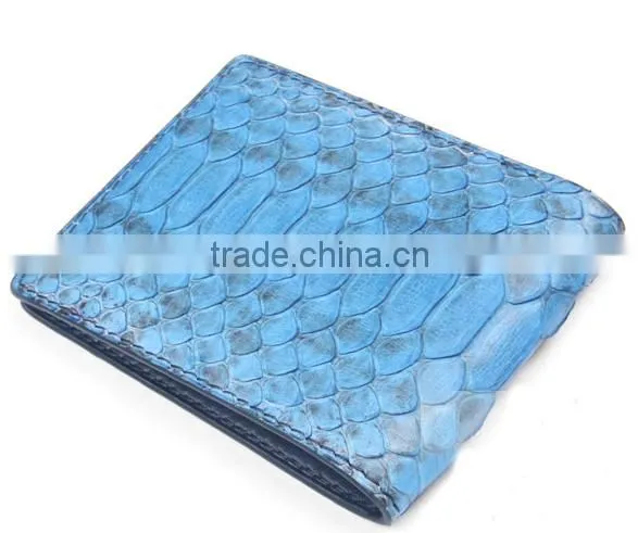 High Quality Turquoise Color Unisex Genuine Real Python Skin Leather Short Wallet for Women photo-2