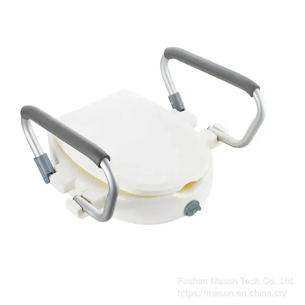 Commode Chair - Raised Toilet Seat With Armrest, White 2