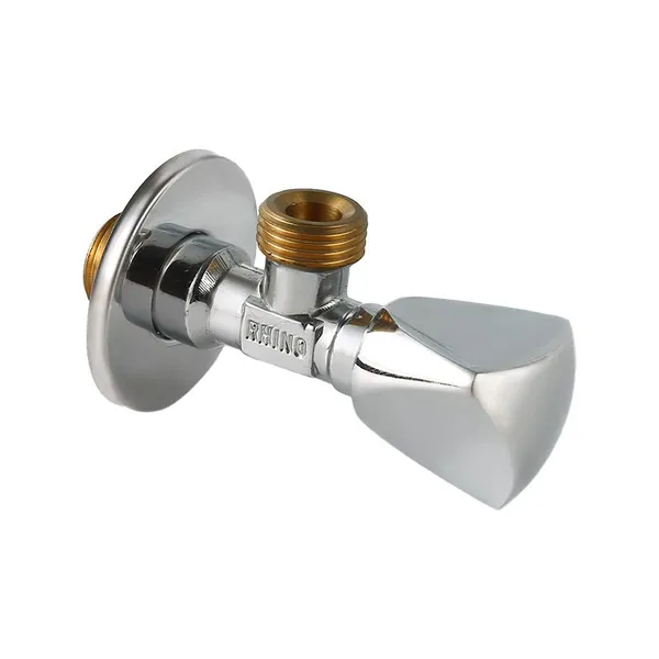 Two-Way Angle Valve Brass Polished and Chrome Plated for Sanitary Ware Pipe photo-4