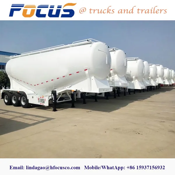 Tri Axles 40cbm 50t Bulk Powder Cement Tank/Tanker Truck Semi Trailer for South Africia,Cement Trailer, Cement Tank Trailers photo-3