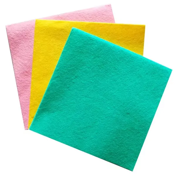 70%viscose Needle Punched Non-woven Fabric Super Absorbent Multi-purpose Yellow Color Household Cleaning Cloth photo-3