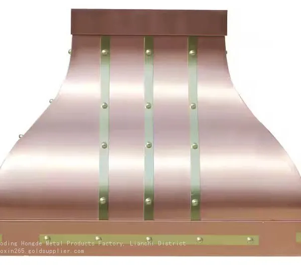 Pure Copper Range Hood Cover, Supplying Pure Handcrafted Kitchen Copper Range Hoods in Various Specifications and Types photo-3