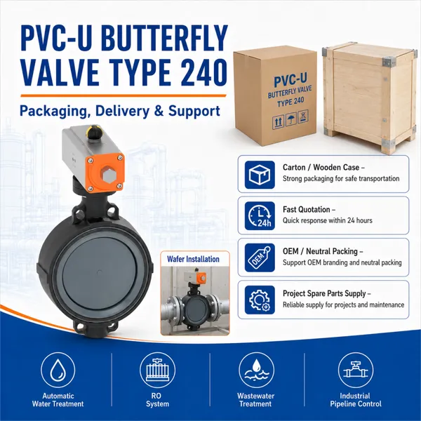 PVC-U Wafer Butterfly Valve Type 240 Pneumatic Actuator For RO System And Chemical Dosing photo-4