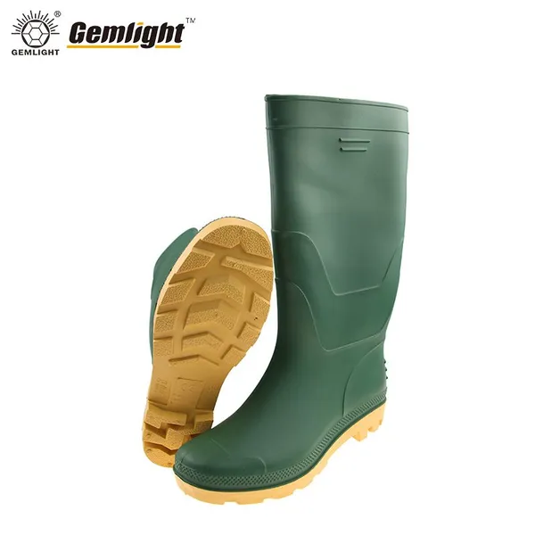 Waterproof PVC Safety Rain Boots Anti Slip Work Gumboots for Farm Construction Industry Wholesale