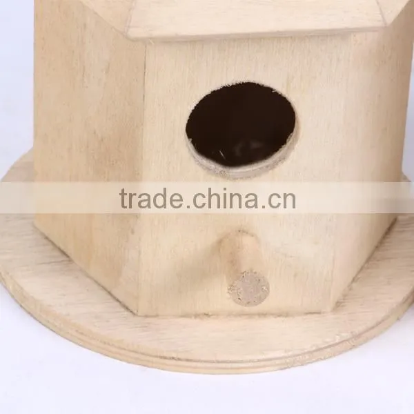 Small New Unfinished Wooden Bird House Wholesale photo-6