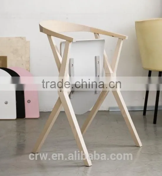 RCH-4106 X-shaped Legs Solid Oak Dining Chair With Flip-up Seat photo-4