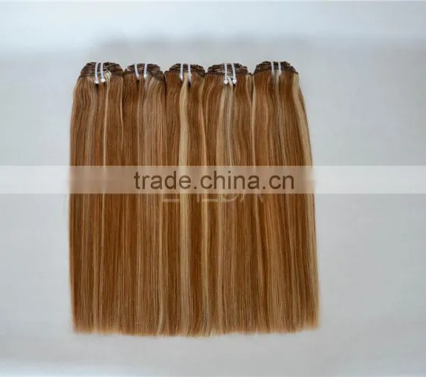 Double Drawn 100% Human Hair Honey Brown Weave photo-3