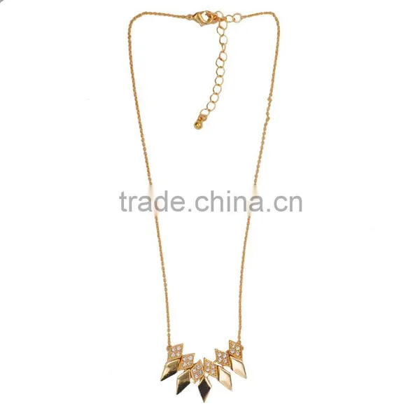Women's Accessories Geometry Rhinestone Pendant Statement Necklace 2016 photo-3