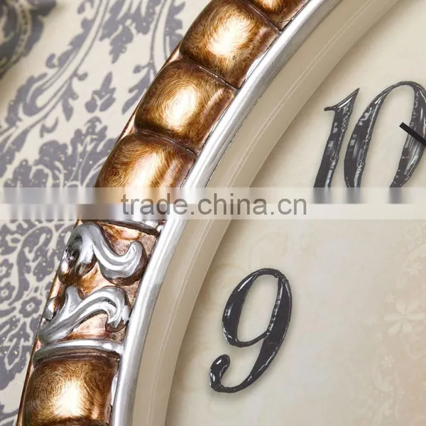 46cm Home Decoration Resin Antique Silent Wall Clock Mechanism photo-5