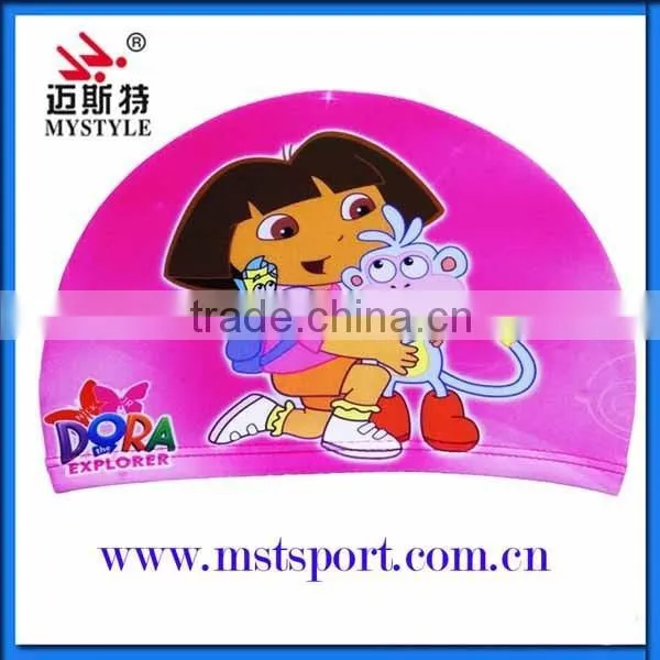 Cheap Kids Cartoon Lycra Swim Caps photo-3
