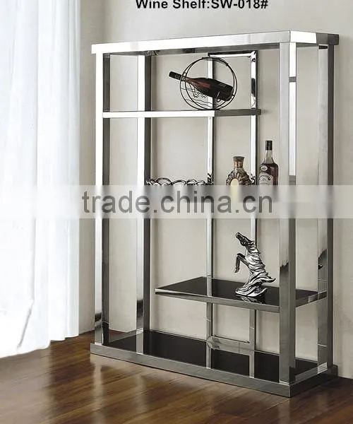 Multifunctional 4 layer stainless steel glass top display storage shelf (SW-018#)