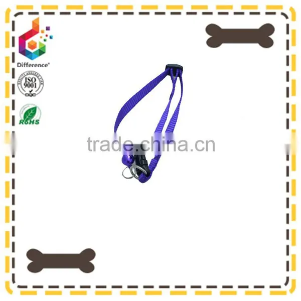 Purple Nylon Rope Collar With a Ring Bell photo-3