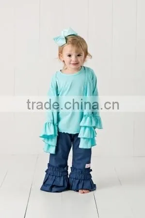 Stylish Long Sleeve Ruffled Children Cardigan Buttonless Girls Cardigan photo-4