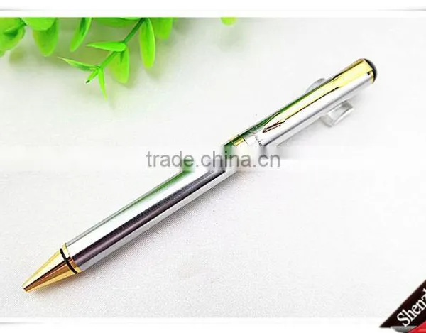 MT-01-Business Gifts Logo Pen, Heavy Sliver White Metal Ballpen photo-3