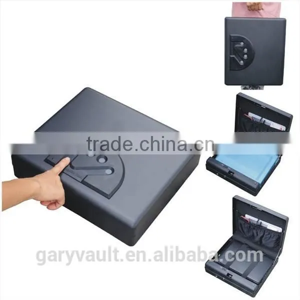 Wholesale- MS550 Micro Vault Biometric Fingerprint Car Handgun Pistol A4 Office Document Security Storage Portabe Steel Safe Box photo-4