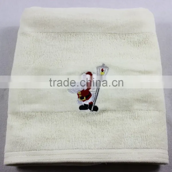 Hot Sell Many Design for Various Holiday Towel, Complete Set of Solid Color Velour Cotton Embroidery Towel,Christmas Gift Towels photo-6