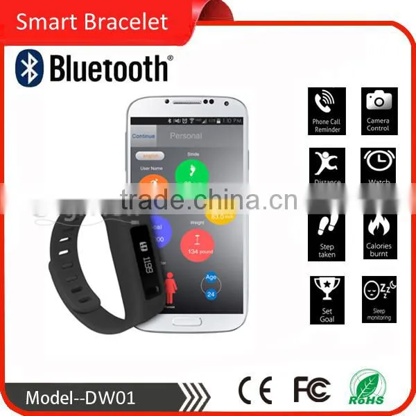 2016 Smart Bluetooth Bracelet With OLED Display Intelligent Sport Pedometer Bracelet With Sleep Quality Monitoring