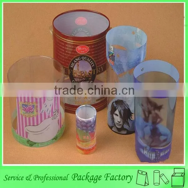 Customized Transparent Plastic Tube Drum Packaging, Transparent Plastic Drum Packaging