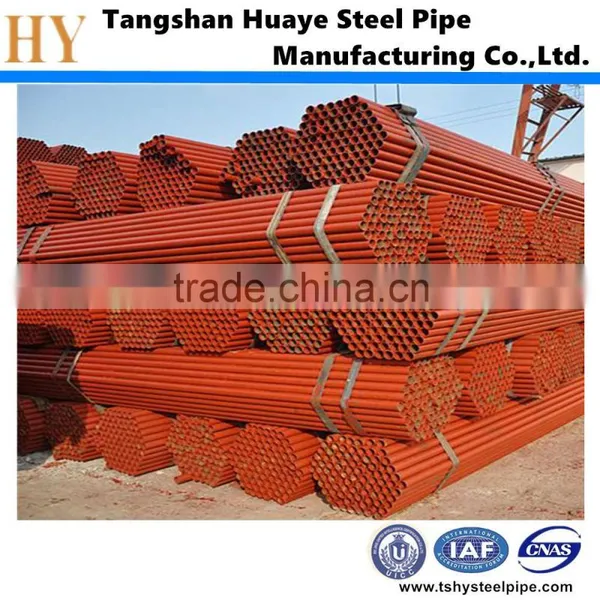 2 Inch Red Paint Erw Low Carbon Steel Round Pipe With Thickness 2.3mm