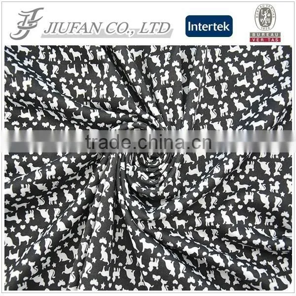 Jiufan Textile Good Quality Printing Polyester Spandex Roma /Ponte Roma Stretch Lycra Knitted Fabric For Garment Shaoxing photo-2