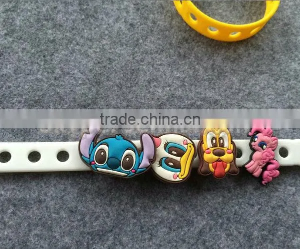 Personalized Cheap Charm Silicone Rubber Bracelets With PVC Charms photo-5