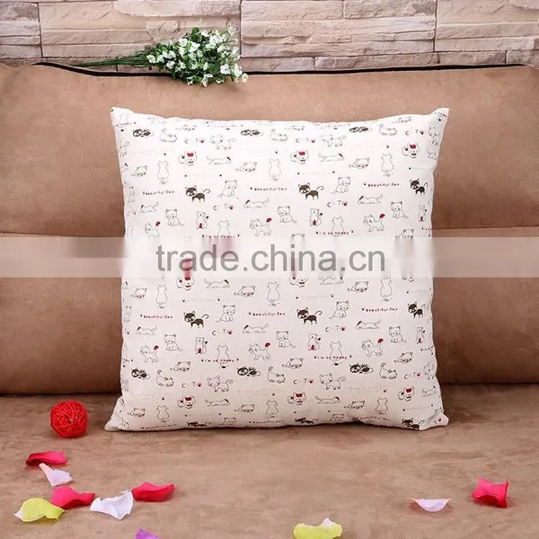 Lovely Cat Pillow Home Decor Cotton And Linen Cushion Cover