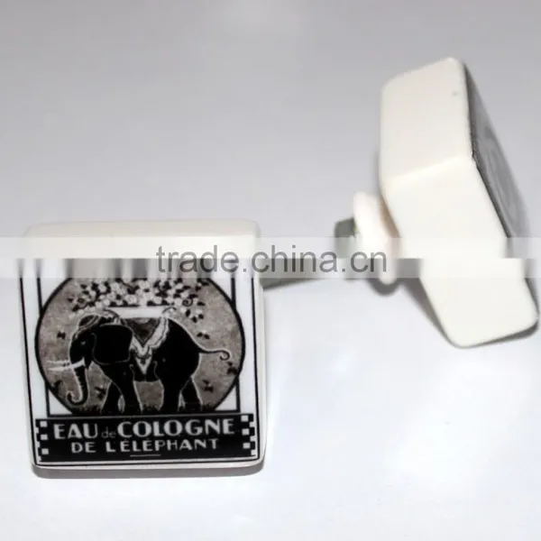 Designer Printed Ceramic Drawer Pull Knobs With Metal Fittings photo-5