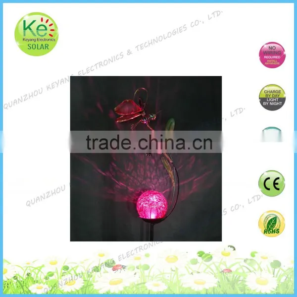 Street Outdoor Light Glass Ball Butterfly Solar Power photo-3