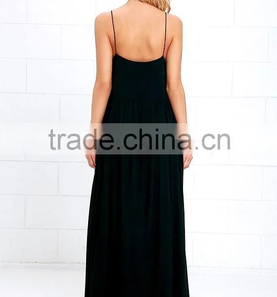 2016 Womens Fashion Evening Dresses Black Long Evening Dress Discount Evening Dresses photo-5