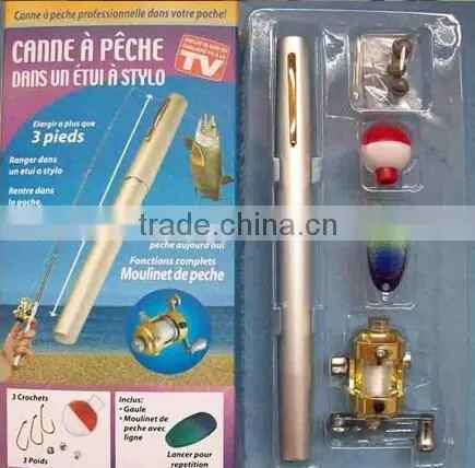 Black Portable Pocket Fish Pen Aluminum Alloy Fishing Rod photo-3