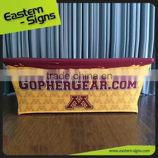 Custom Logo Table Throw Printed Expo Wedding Polyester Table Cloth photo-2