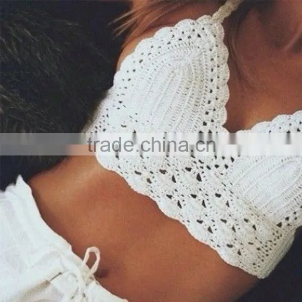 Handmade Crochet Hollow Bikini Top photo-4