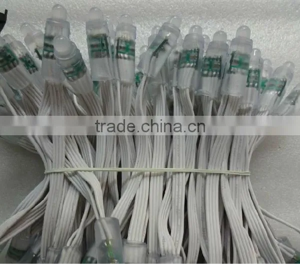 WHITE Wire IP68 DC12V Input 12mm Through-hole LED RGB Dump Node;100pcs a String photo-3