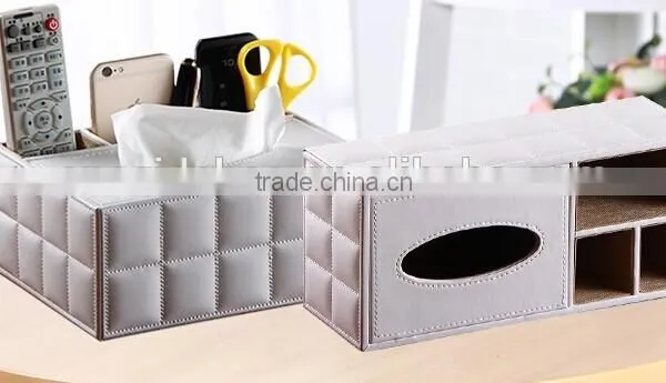 Hot Sale Cute Facial Tissue Box PU Napkin Box Functionable OEM Pochet Tissue Box photo-5