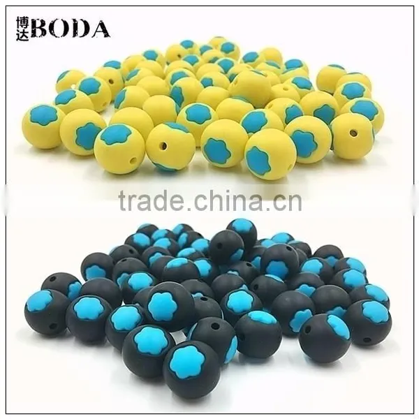 The Lovely Baby Teething Toys Heart Round Bead Silicone Beads photo-2
