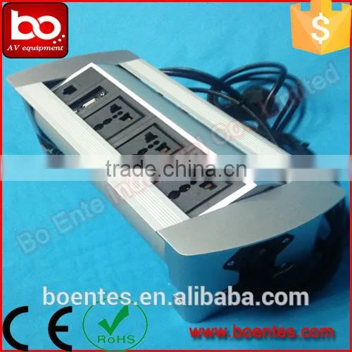 Desktop Mount Manual Rotating Power Socket/Table Rotatable Socket Box With HDMI/VGA/USB photo-4