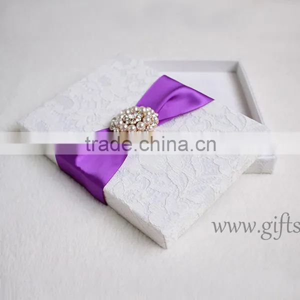Gorgeous Silk Box Wedding Invitations Card Box Wholesale photo-3