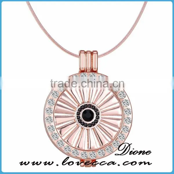 DIY Customized Round Coin Blank Beautiful Gold Pendant Necklaces photo-5