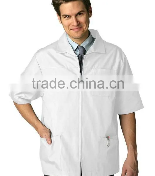 Custom Men's Medicail Zippered Short Sleeve Jacket (Available in 7 Solid Colors) photo-3