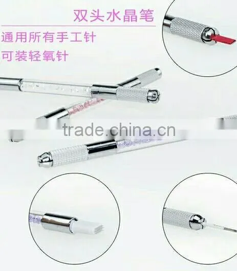 White Pink Purple Crystal Diamond Manual Microblading Pen,3D Eyebrow Embroidery Hand Tools photo-2