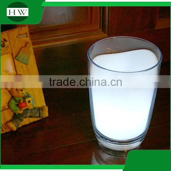 Wholesale Portable Plastic Mini Milk Cup Battery Powered Led Table Desk Night Lamp Light photo-2